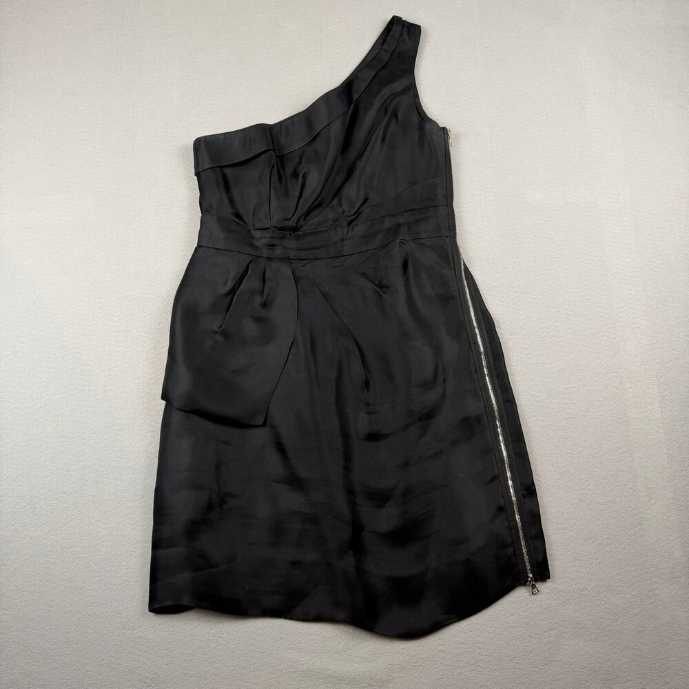 Phoebe Couture Silk One Shoulder Cocktail Dress Sz 8
